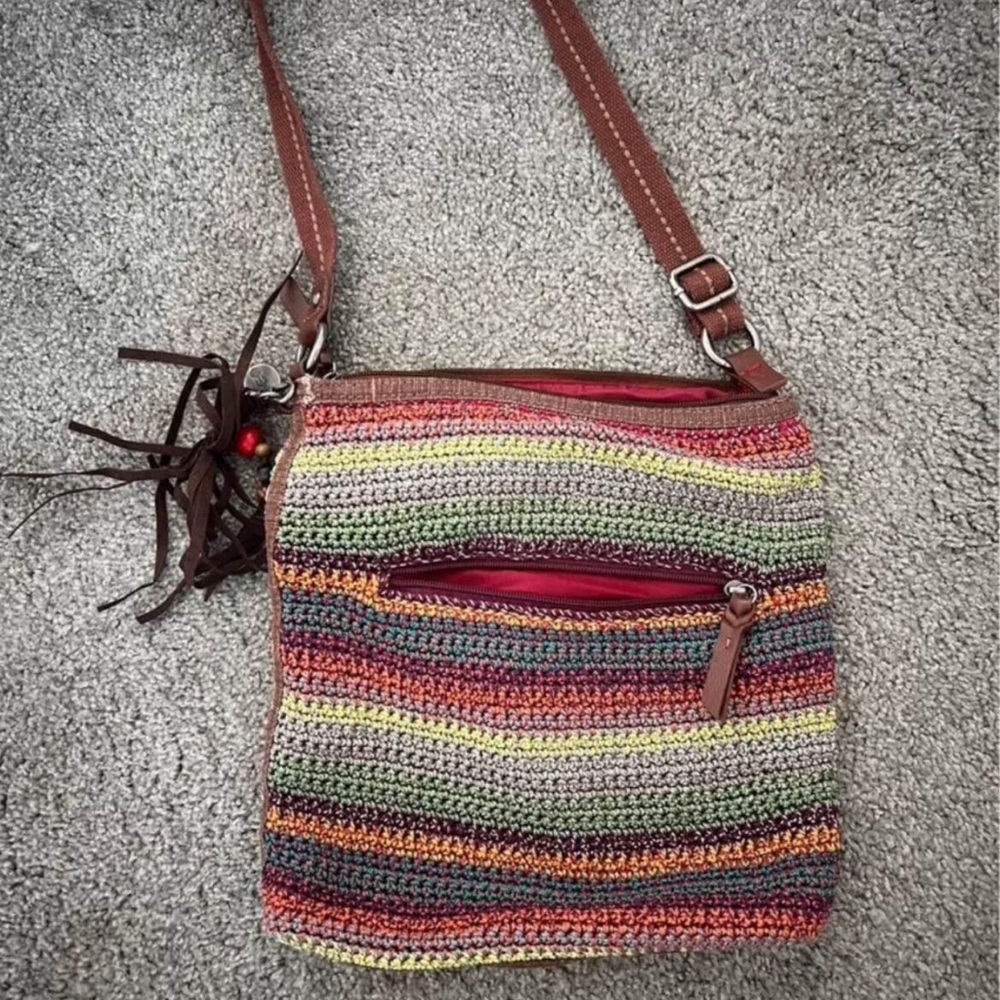 The Sak Shoulder Bag Hobo Boho Rainbow Crochet Hippie Y2K Crossbody Bucket Purse